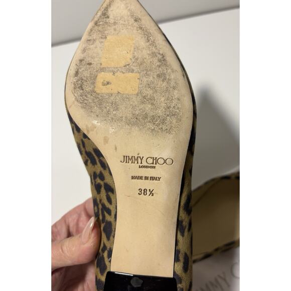 Jimmy Choo Leopard Print Kitten Heel Pumps Shoes Suede Professional Sz 38.5 - Picture 16 of 16